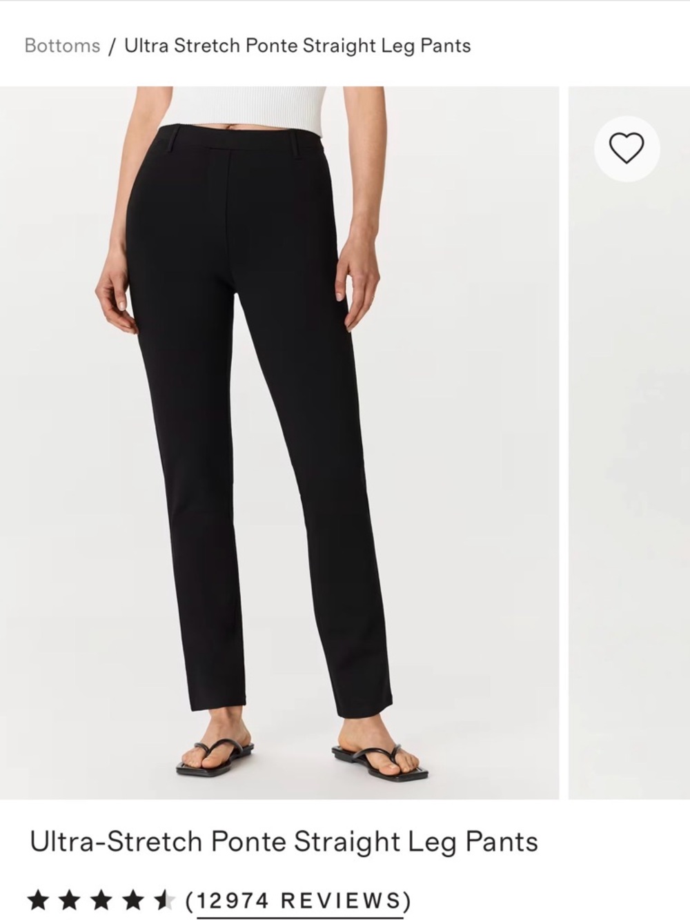Quince Black Ultra-Stretch Ponte Straight Leg Pants